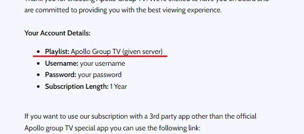 apollo group tv given server